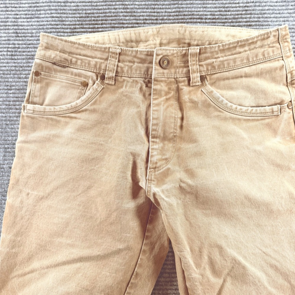 KUHL Free Rydr Pants Mens 31x30 Khaki Tapered Fit Eurotwill Cotton Blend